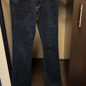 Vintage Y2K Red Engine Jeans Size 28x31 Low Rise Boot Cut Dark Wash Denim